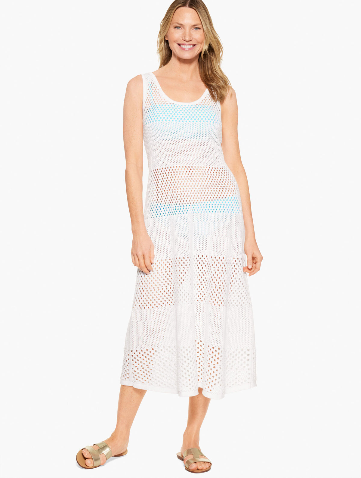 Talbots AQUA CLUB OPEN STITCH MIDI COVER-UP