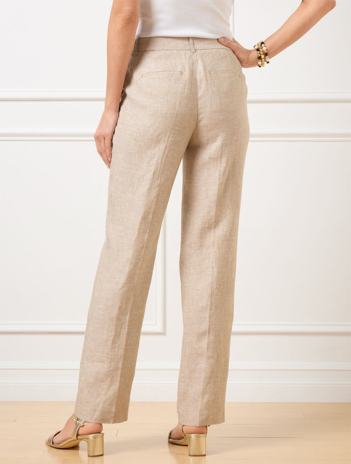 Talbots TALBOTS SOUTHAMPTON STRAIGHT LEG LINEN PANTS