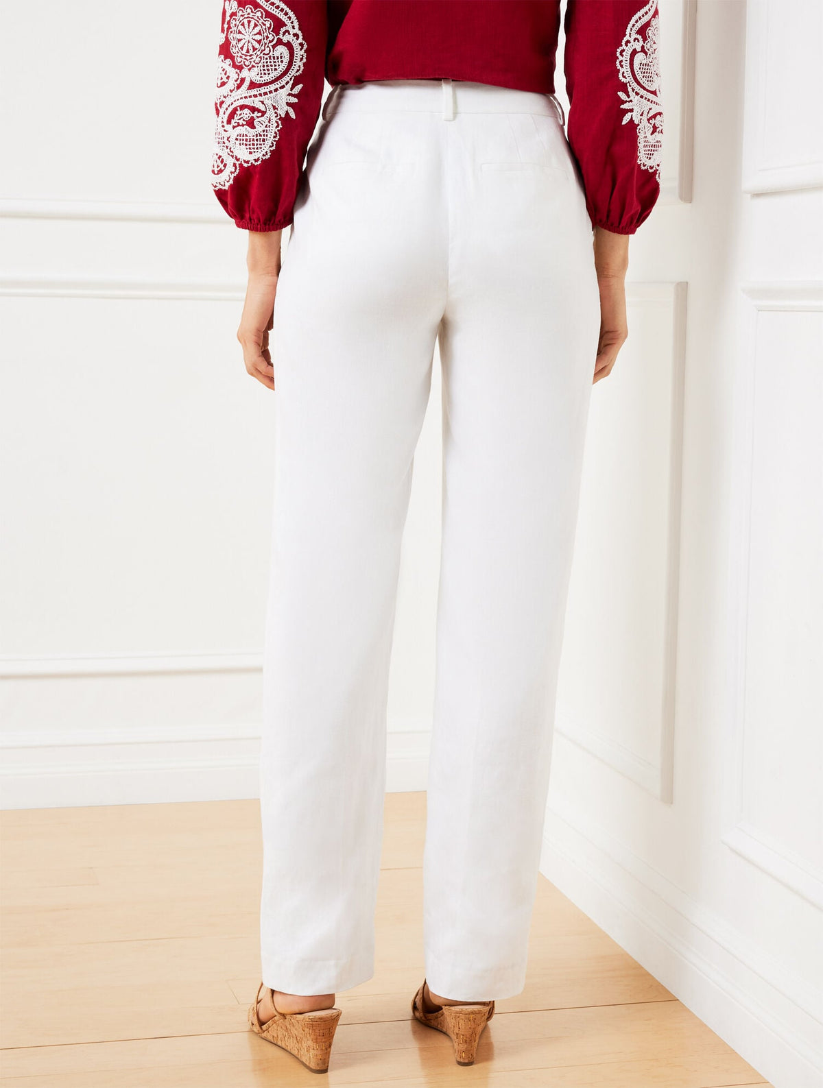 Talbots TALBOTS SOUTHAMPTON STRAIGHT LEG LINEN PANTS
