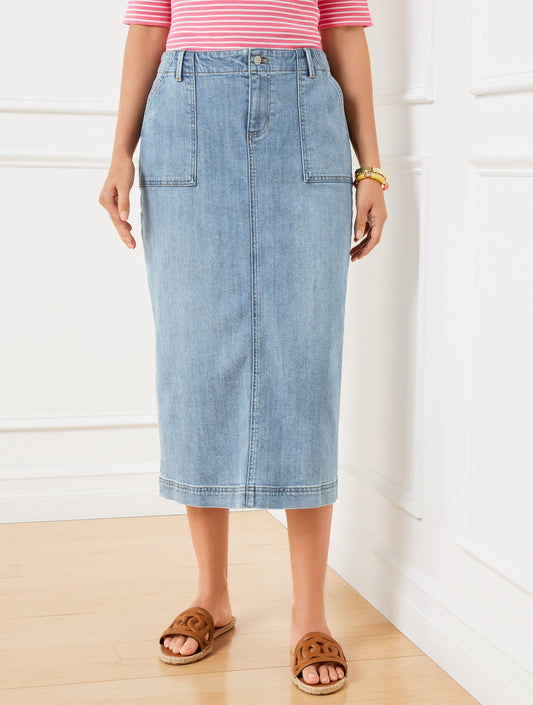 Talbots DENIM MIDI SKIRT - CORNELIA WASH