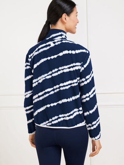 Talbots LIGHTWEIGHT WOVEN STRETCH HALF-ZIP PULLOVER - AURORA LINES