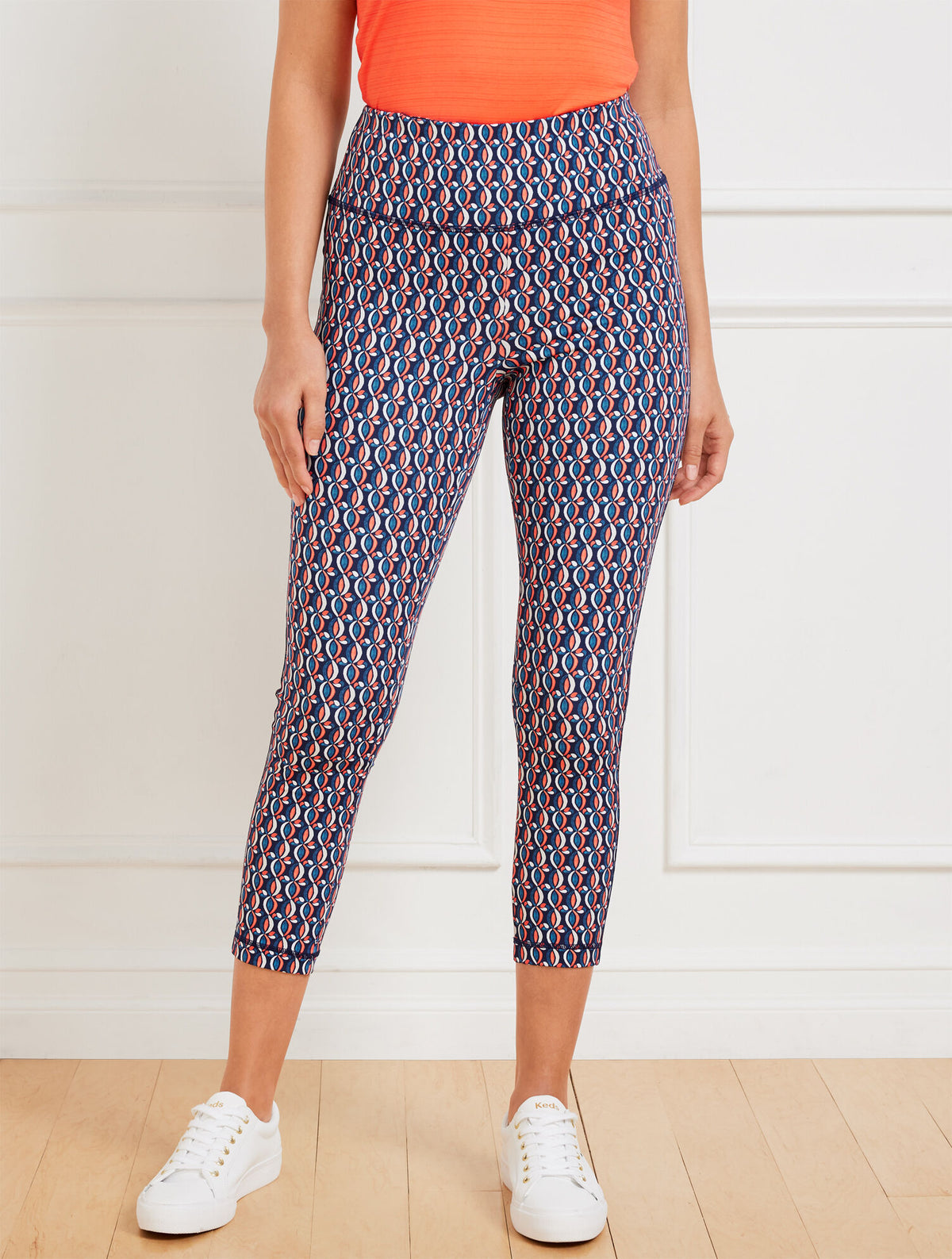 Talbots PERFORMANCE INTERLOCK CAPRI LEGGINGS - PINWHEEL GEO