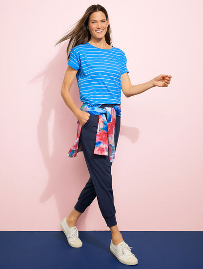 Talbots SUPERSOFT SLUB CREWNECK TEE - BASELINE STRIPE