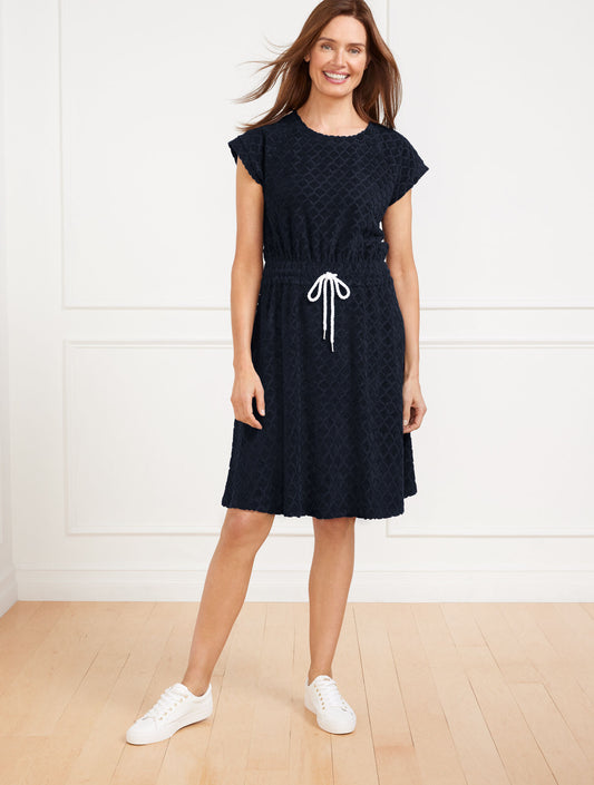 Talbots TOWEL TERRY T-SHIRT DRESS - SEASHELL