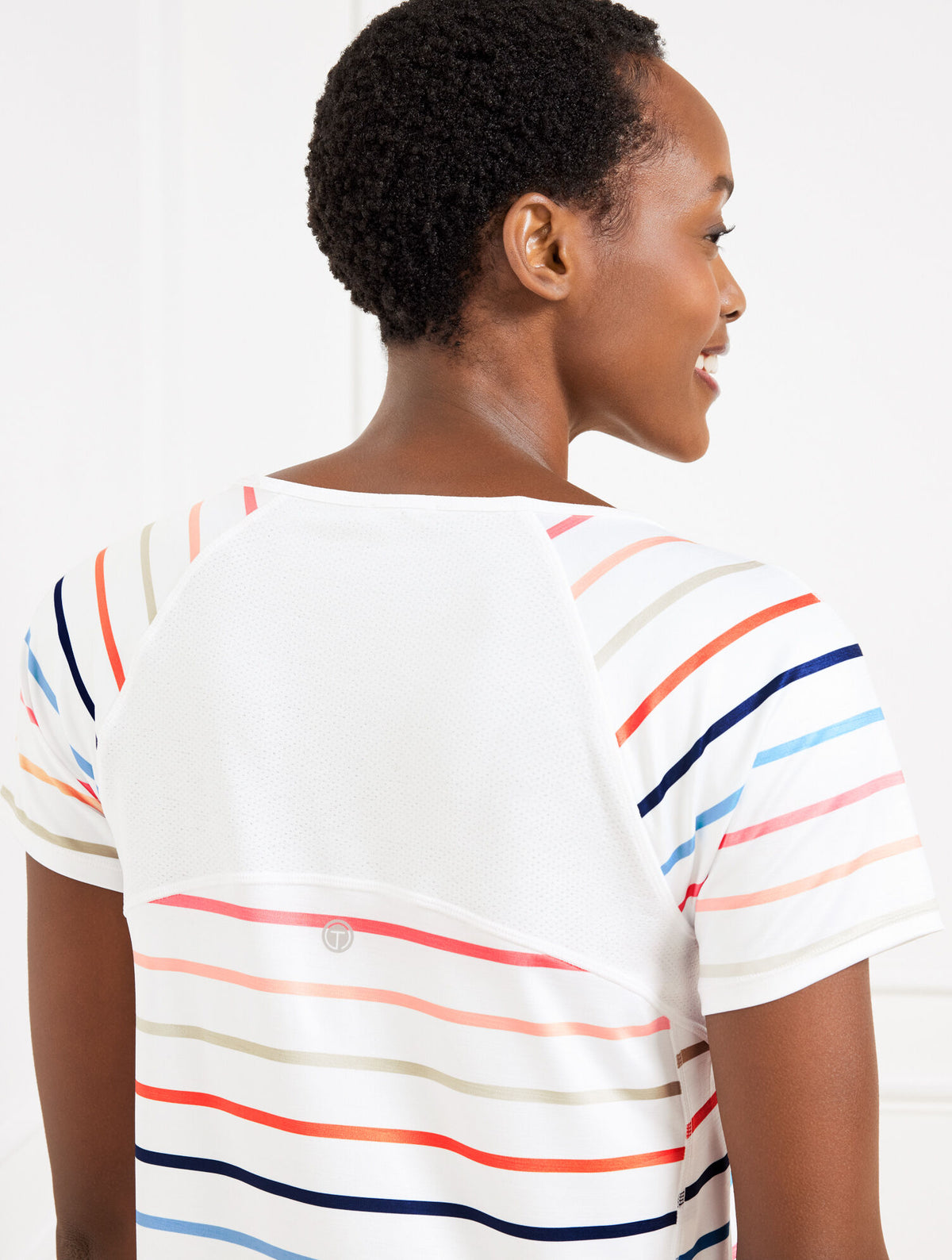 Talbots COOL SLUB ACTIVE SHORT SLEEVE TEE - MATCH STRIPE