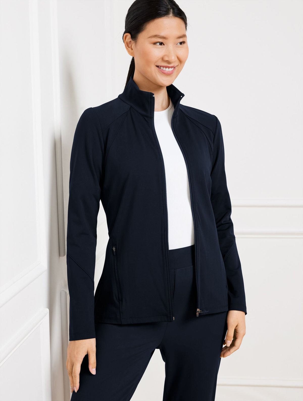Talbots PERFORMANCE INTERLOCK FULL-ZIP JACKET