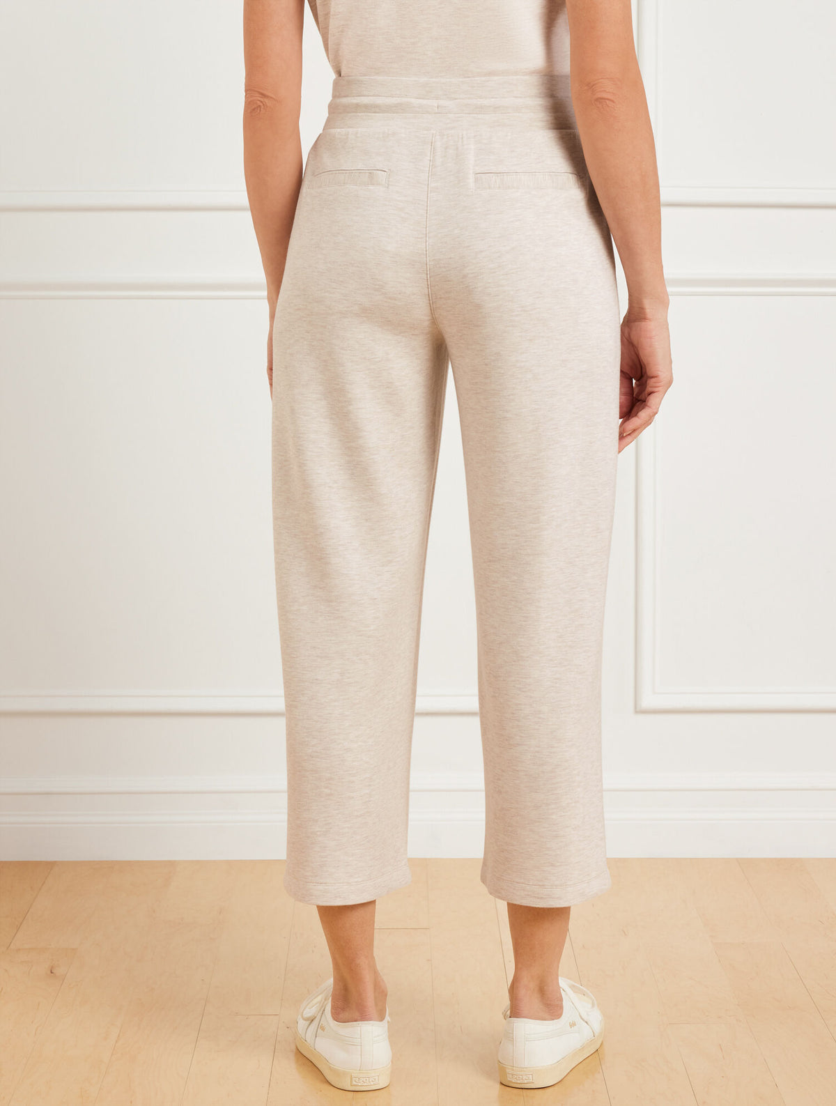 Talbots AIRKNIT STRETCH WIDE CROP PANTS - HEATHERED