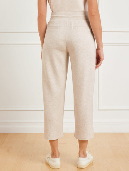 Talbots AIRKNIT STRETCH WIDE CROP PANTS - HEATHERED