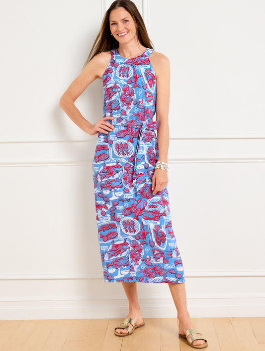 Talbots NANTUCKET SLUB HALTER MIDI DRESS - FISH MARKET