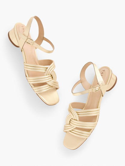 Talbots ADINA NAPPA BLOCK HEEL SANDALS - METALLIC
