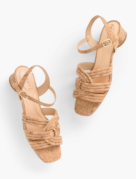 Talbots ADINA CORK BLOCK HEEL SANDALS