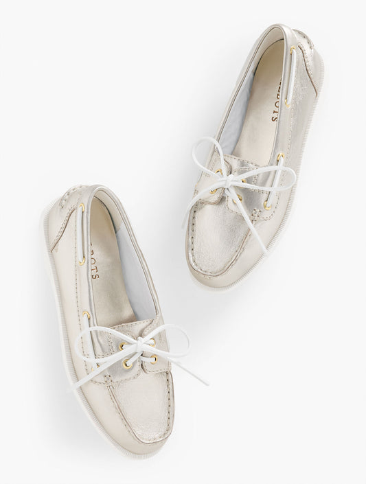 Talbots FINLEY METALLIC NAPPA BOAT SHOES