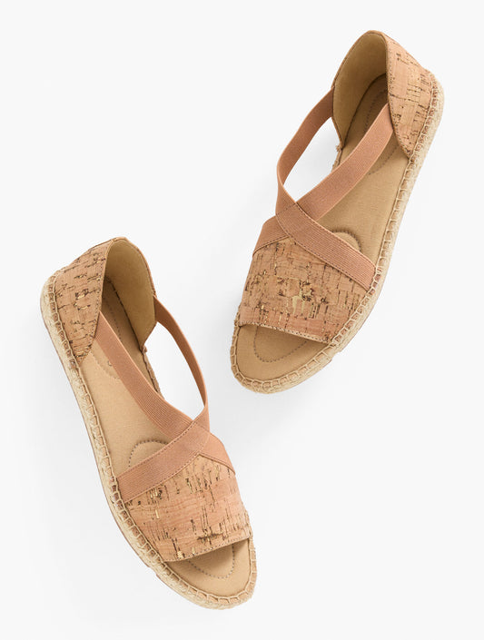 Talbots ILYSSA ELASTIC CORK ESPADRILLE FLATS