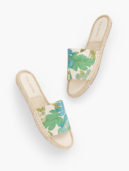 Talbots ILYSSA CANVAS ESPADRILLE SLIDES - FLORAL