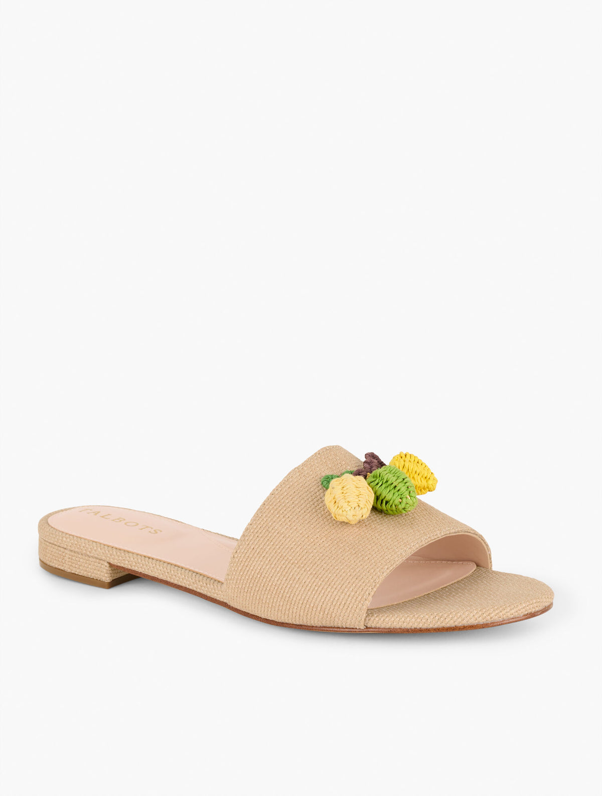 Talbots KERI EMBELLISHED WOVEN STRAW SLIDES