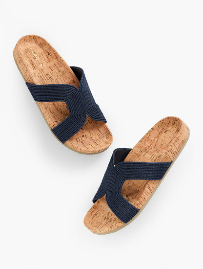 Talbots MALIA WOVEN RAFFIA SLIDES