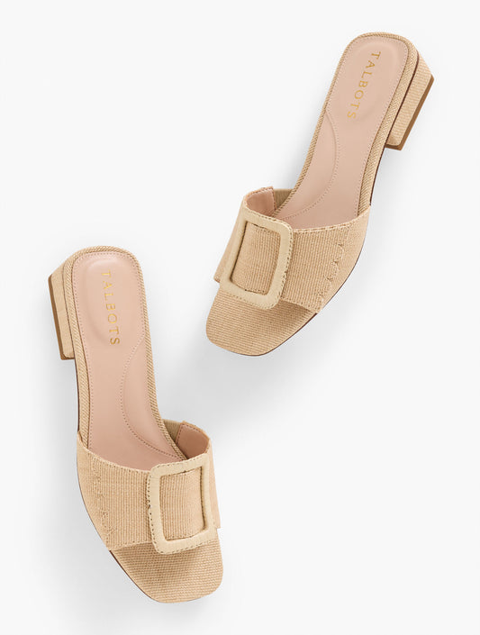 Talbots VIV BUCKLE RAFFIA SLIDES