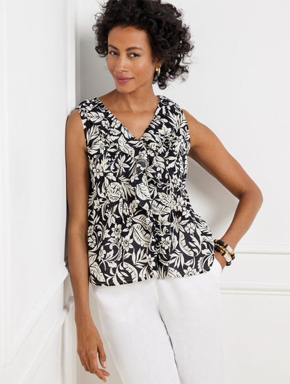 Talbots RUFFLE SHELL - SILHOUETTE PALMS