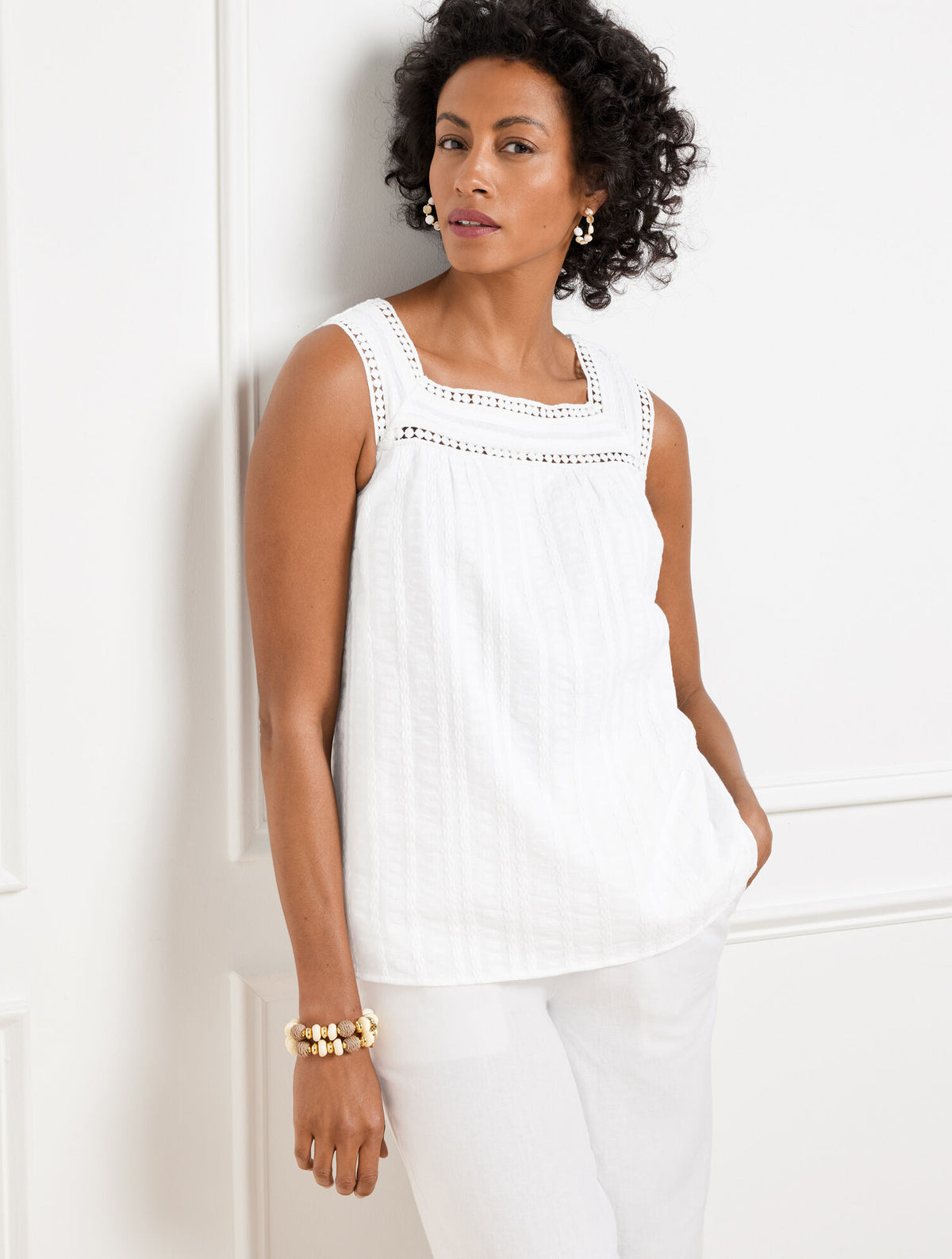 Talbots LACE TRIM SHELL