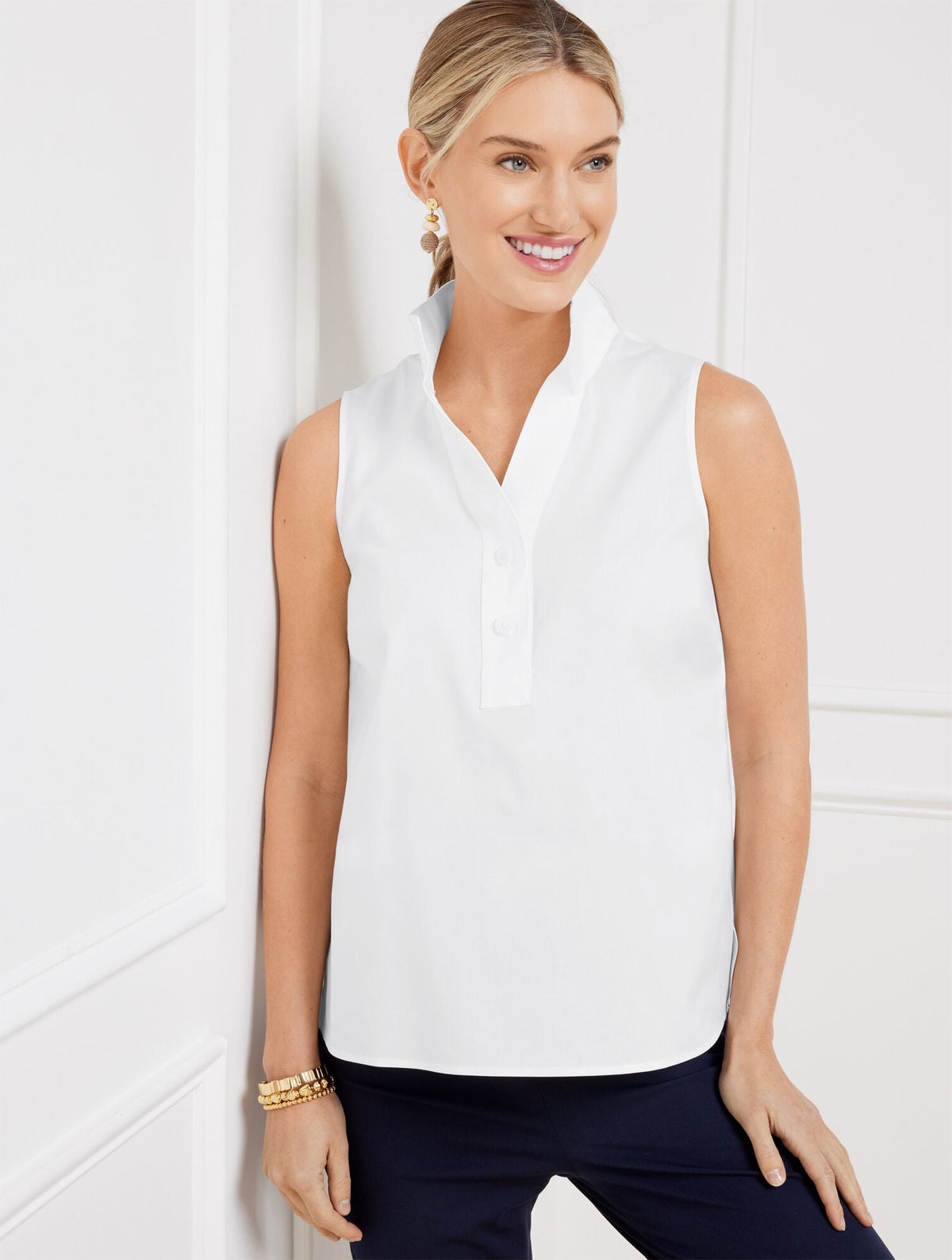 Talbots SLEEVELESS NON-IRON POPOVER