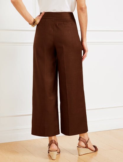 Talbots WIDE CROP LINEN BLEND PANTS