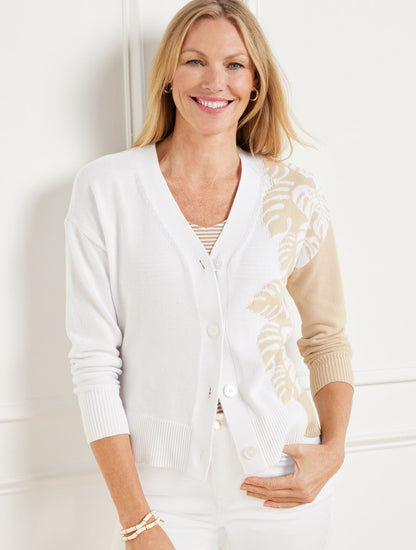 Talbots V-NECK CARDIGAN - PLACED PALMS