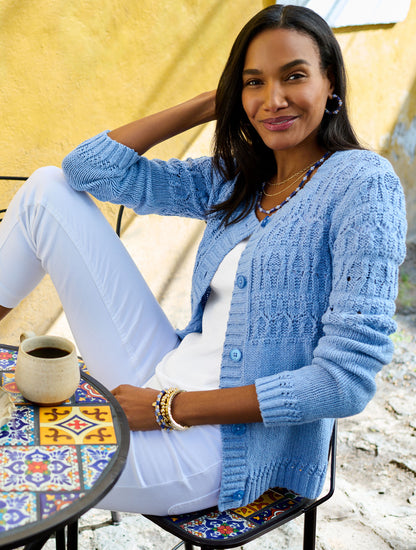 Talbots POINTELLE STITCH CARDIGAN