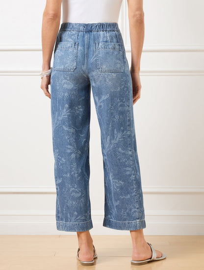 Talbots WIDE CROP JEANS - OCEAN FLORA