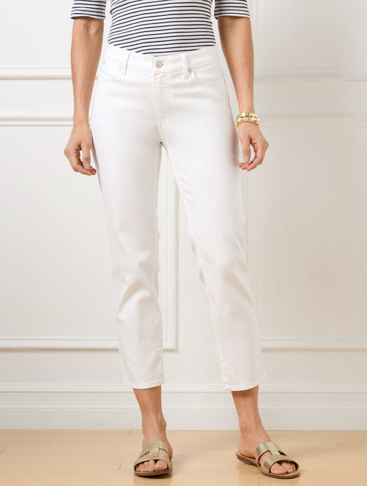 Talbots STRAIGHT CROP JEANS - WHITE