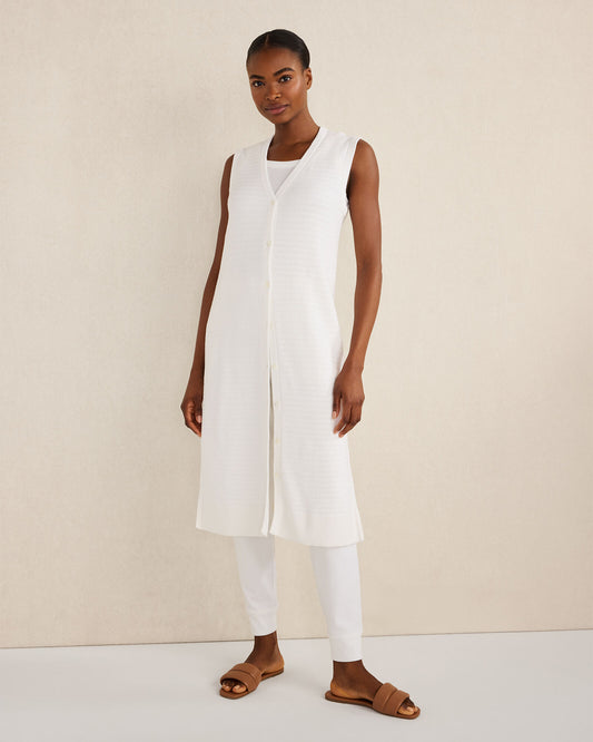 Talbots ORGANIC COTTON LINEAR STITCH DUSTER