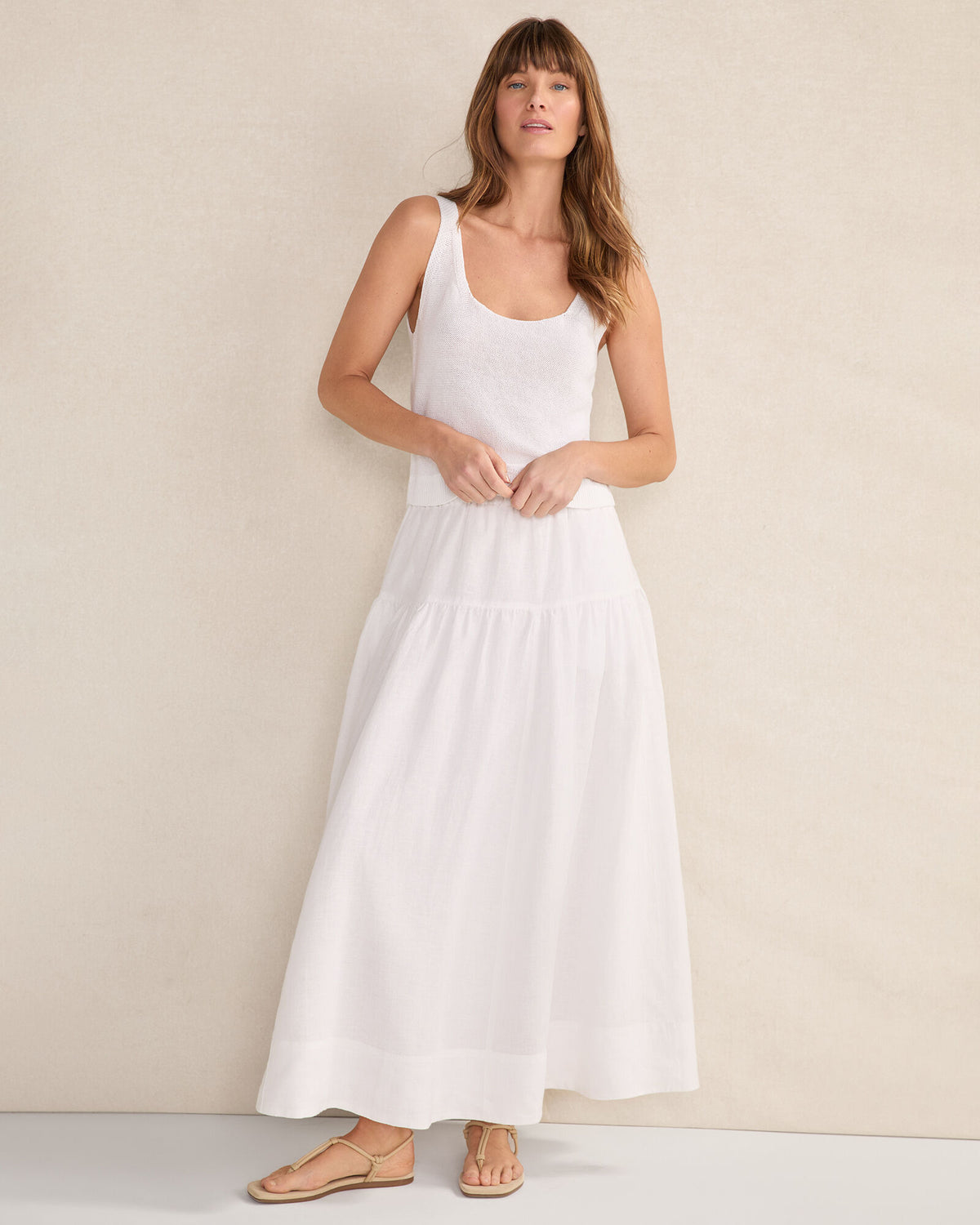 Talbots LINEN TIERED MAXI SKIRT