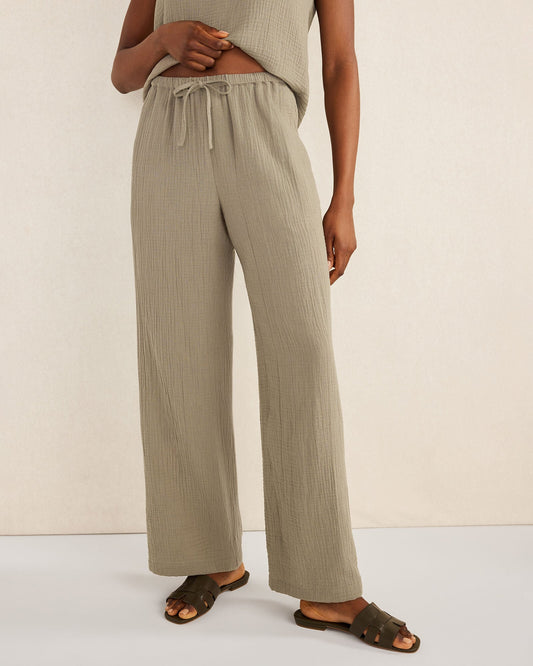 Talbots ORGANIC COTTON GAUZE STRAIGHT LEG PANTS