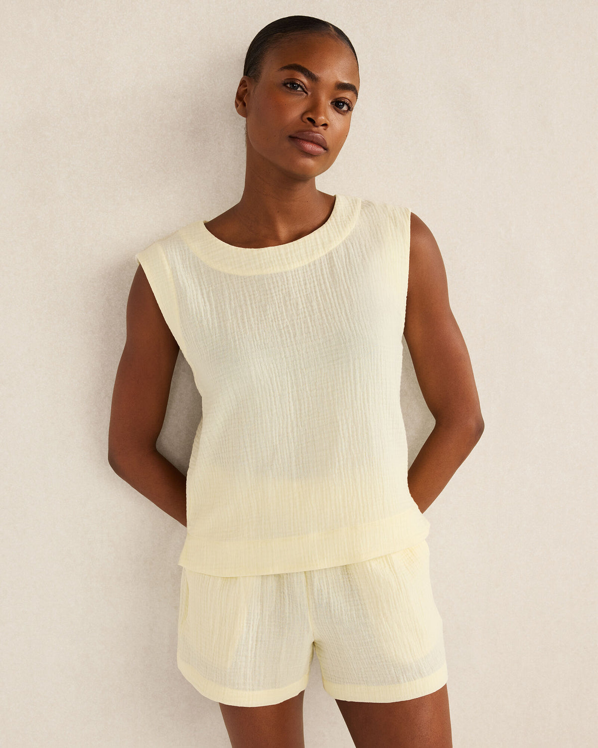 Talbots ORGANIC COTTON GAUZE TANK TOP