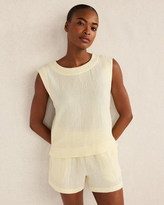 Talbots ORGANIC COTTON GAUZE TANK TOP