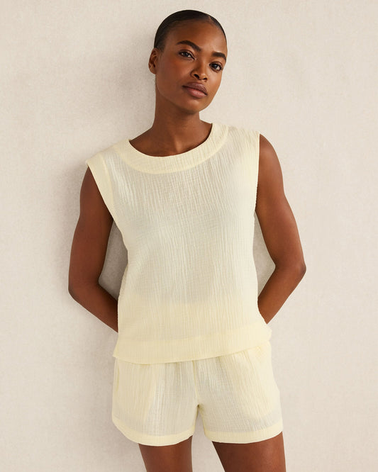 Talbots ORGANIC COTTON GAUZE TANK TOP