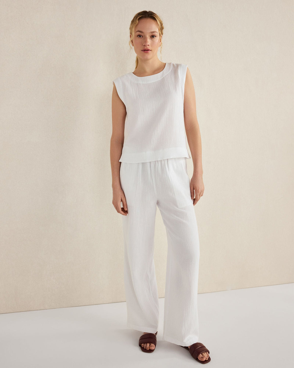 Talbots ORGANIC COTTON GAUZE TANK TOP