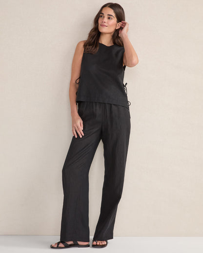 Talbots ORGANIC COTTON LINEN SIDE TIE TANK