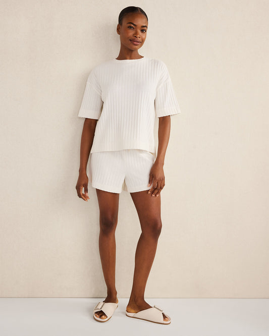 Talbots COTTON WIDE RIB SHORT SLEEVE TOP