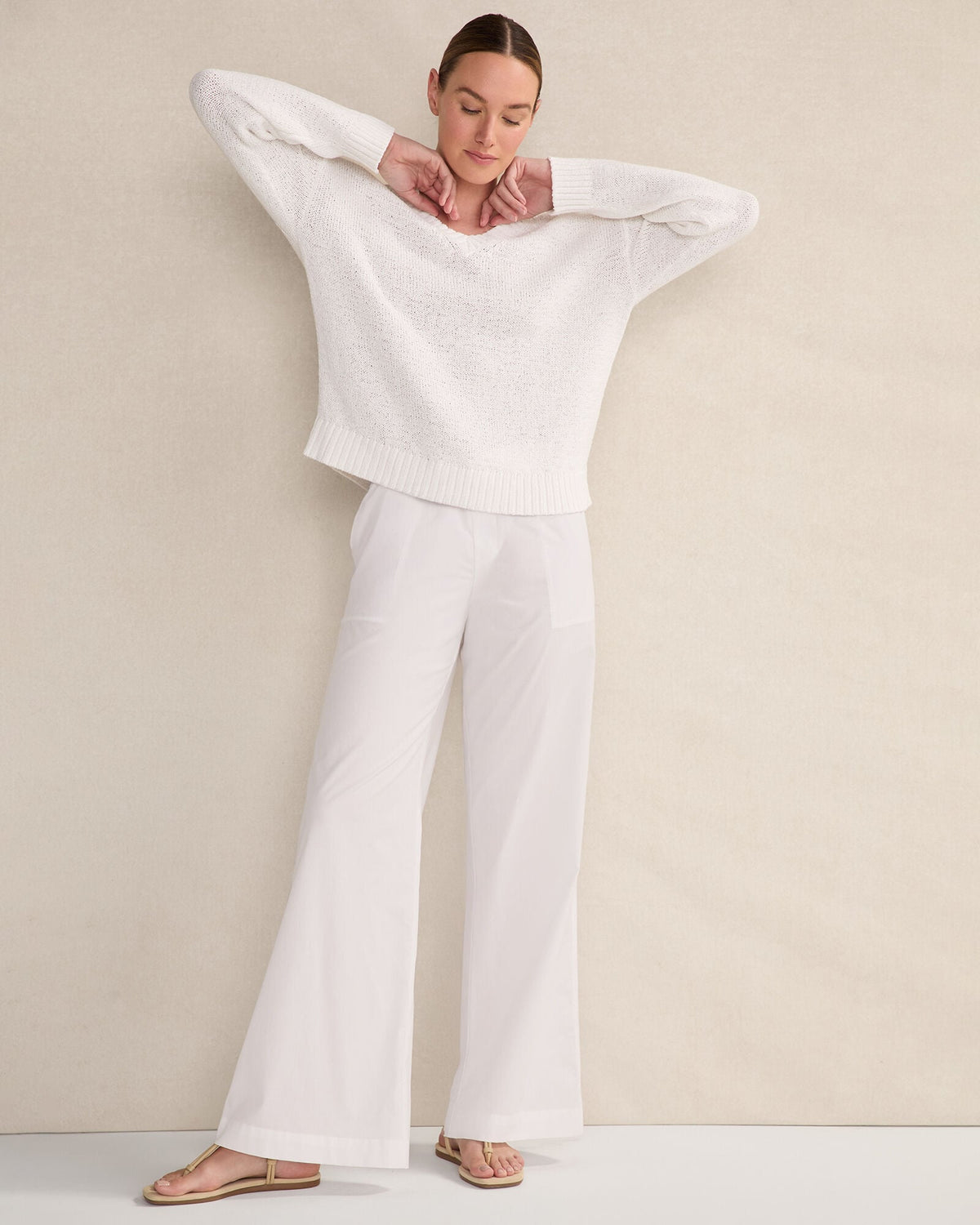 Talbots ORGANIC COTTON FLAT TAPE V-NECK SWEATER