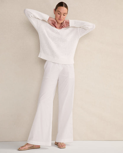 Talbots ORGANIC COTTON FLAT TAPE V-NECK SWEATER