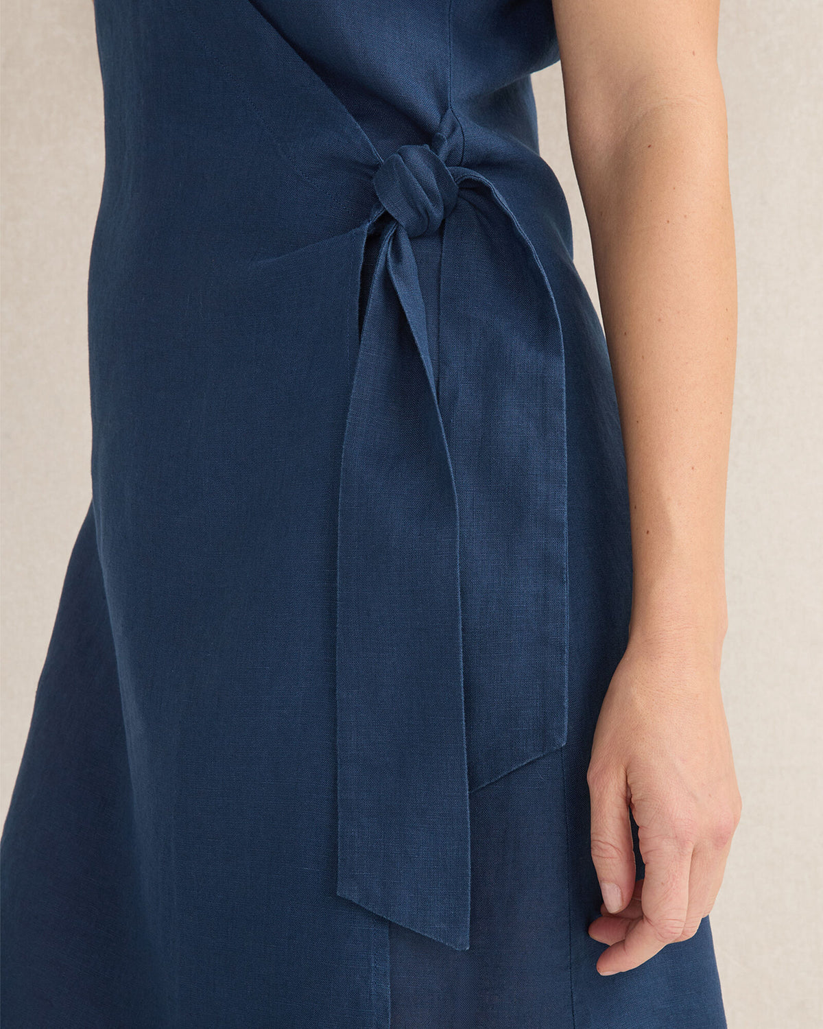 Talbots LINEN SHORT SLEEVE WRAP DRESS