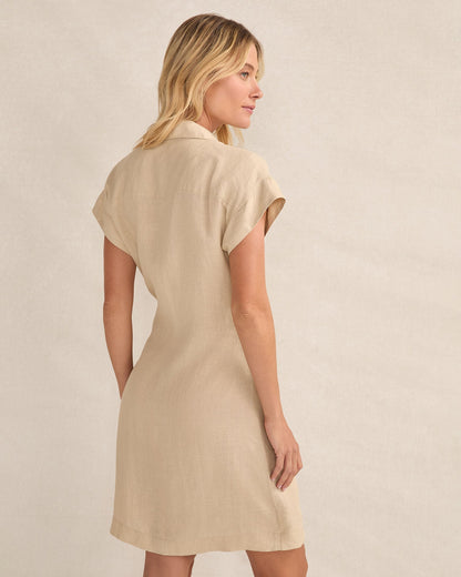Talbots LINEN SHORT SLEEVE WRAP DRESS