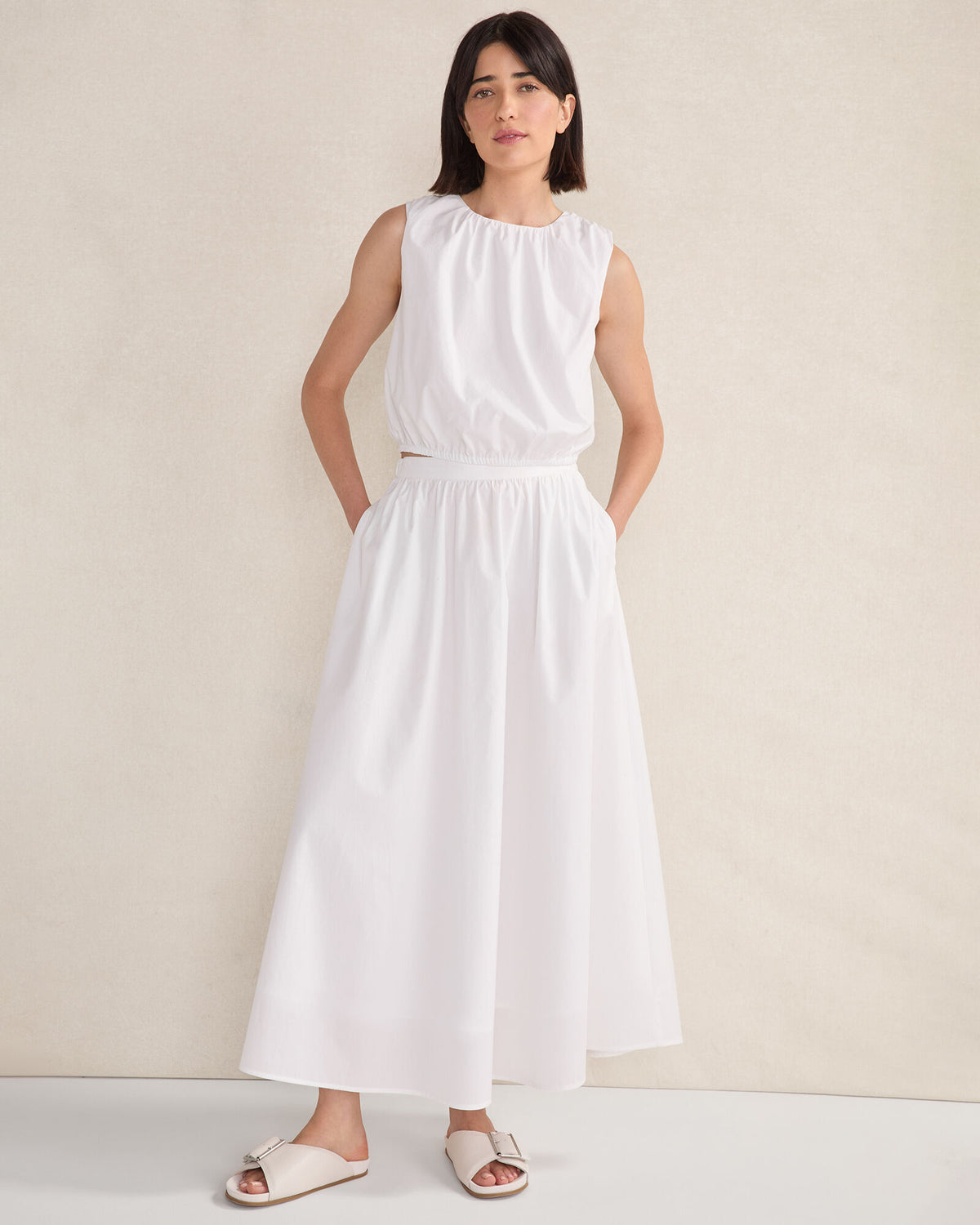 Talbots ORGANIC COTTON POPLIN BUBBLE TOP
