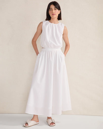 Talbots ORGANIC COTTON POPLIN BUBBLE TOP