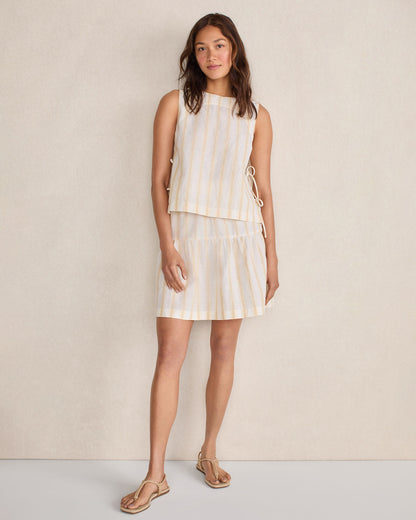Talbots ORGANIC COTTON LINEN STRIPE SIDE TIE TANK