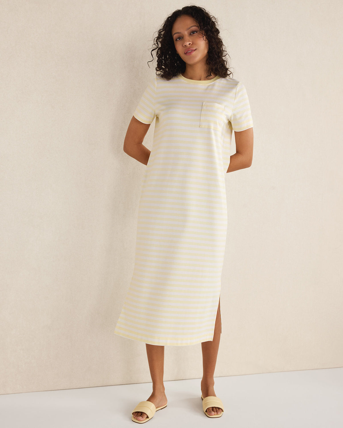 Talbots ORGANIC COTTON INTERLOCK STRIPE T-SHIRT DRESS
