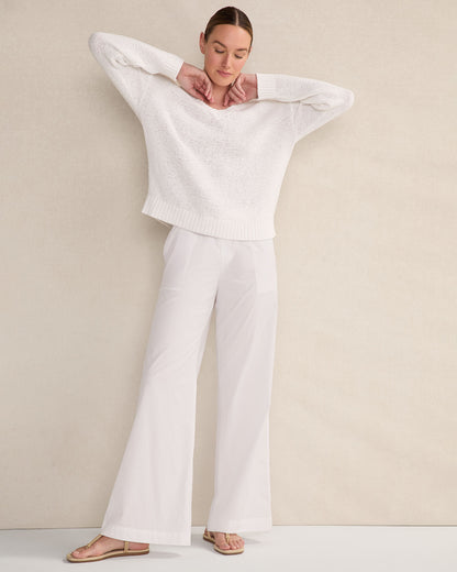 Talbots ORGANIC COTTON POPLIN WIDE LEG PANTS