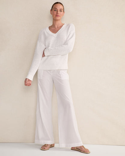 Talbots ORGANIC COTTON POPLIN WIDE LEG PANTS