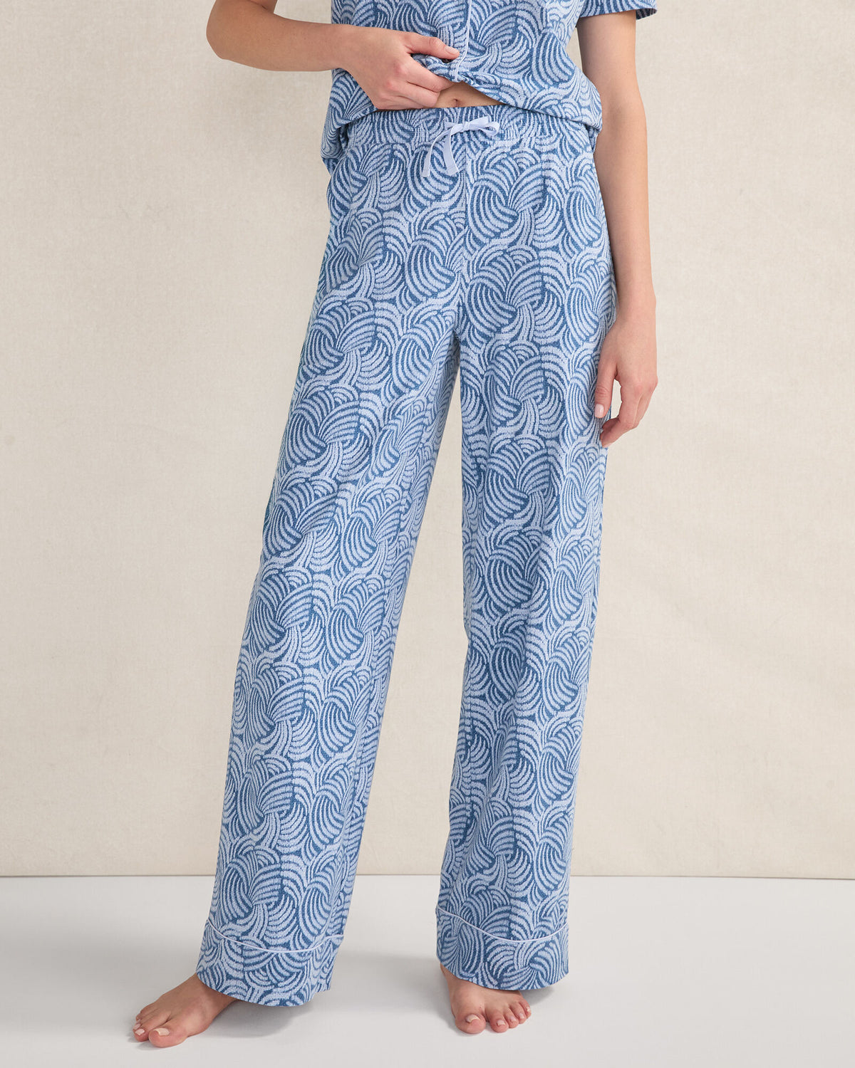 Talbots ORGANIC COTTON JERSEY ABSTRACT WAVE SLEEP SET