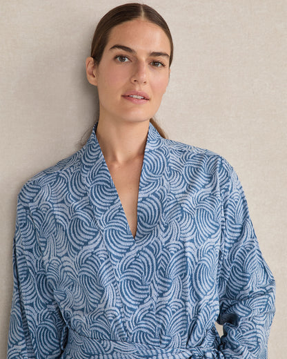Talbots ORGANIC COTTON JERSEY ABSTRACT WAVE ROBE